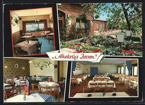 AK Zeven, Gasthaus Ahekrug v. H. Schütt, Aussen- u. Innenansichten