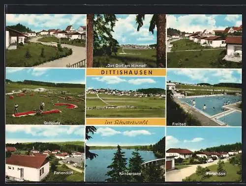 AK Dittishausen /Schwarzwald, Minigolfanlage, Feriendorf, Kirnbergsee, Freibad