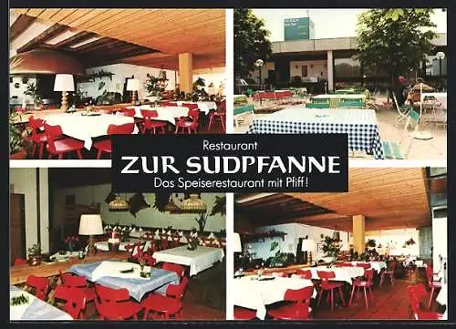 AK Ingolstadt, Restaurant Zur Sudpfanne, Terrasse und Innenansichten, Manchinger Strasse 95