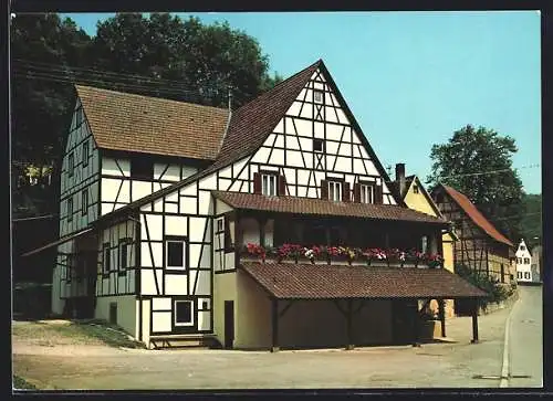 AK Mühlen a. N., Bachmühle im Fachwerkstil