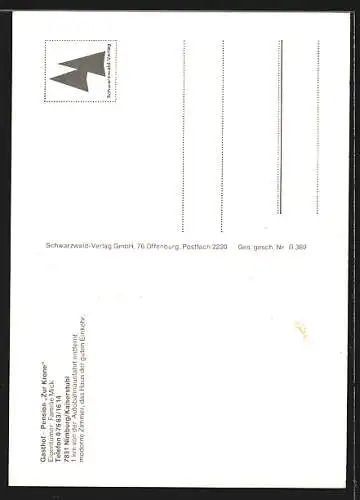 AK Nimburg /Kaiserstuhl, Gasthof-Pension Krone mit Ansicht des Speiseraums