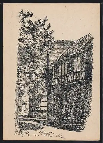 Künstler-AK Korbach, Blick auf die Lutherslube