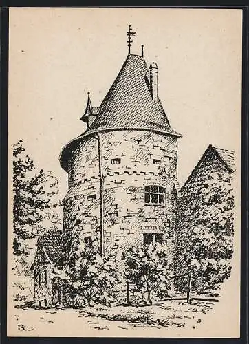 Künstler-AK Korbach, Der Alte Wehrturm