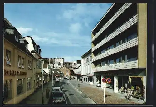 AK Westerland, Strandstrasse mit Sparkasse