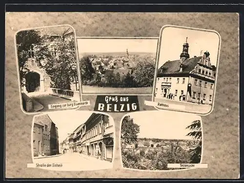 AK Belzig, Burg Eisenhardt, Strasse der Einheit, Rathaus