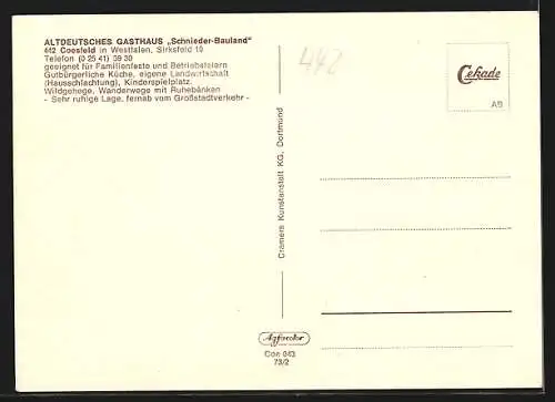 AK Coesfeld i. Westfalen, Altdeutsches Gasthaus Schnieder-Bauland, Sirksfeld 10