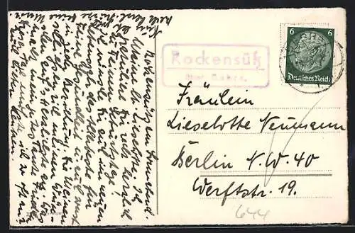 AK Landpoststempel Rockensüss über Bebra
