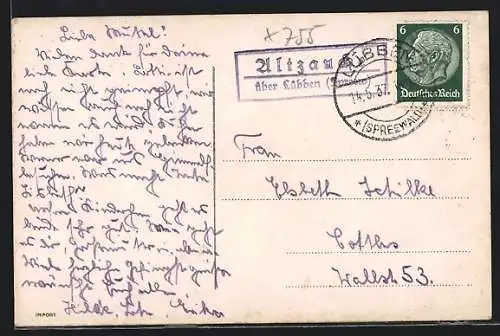 AK Landpoststempel Altzauche über Lübben (Spreew.)