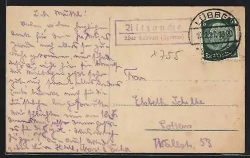 AK Landpoststempel Altzauche über Lübben (Spreew.)