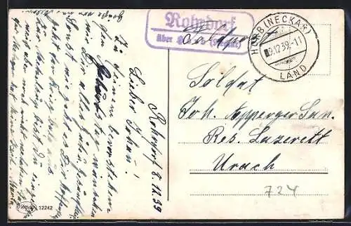 AK Landpoststempel Rohrdorf über Horb (Neckar)