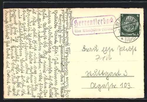 AK Landpoststempel Herrentierbach über Blaufelden (Württ.)
