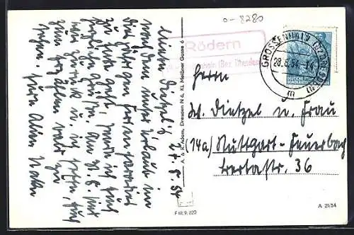 AK Landpoststempel Rödern über Grossenhain (Bez. Dresden)