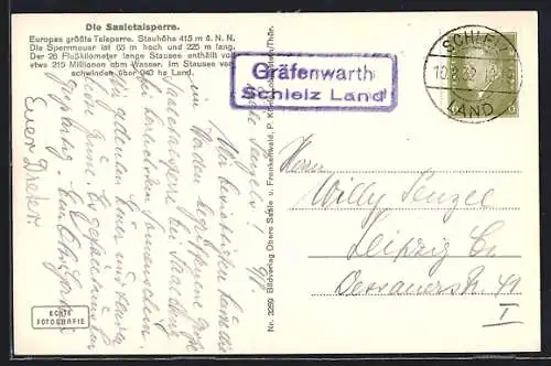 AK Landpoststempel Gräfenwarth, Schleiz Land