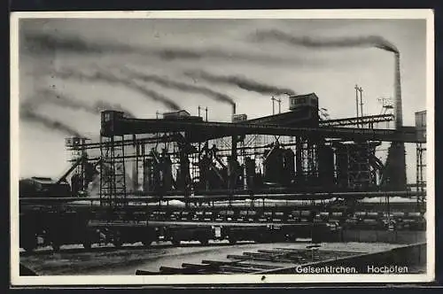 AK Gelsenkirchen, Blick auf die industriellen Hochöfen