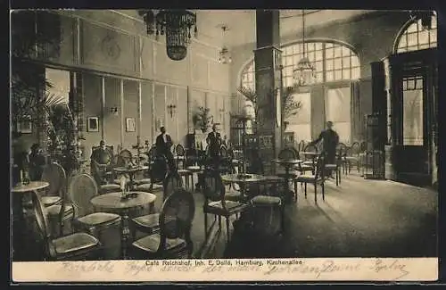 AK Hamburg-St.Georg, Café Reichshof, Innenansicht, Kirchenallee