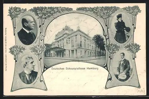 AK Hamburg-St.Georg, Deutsches Schauspielhaus, Ludwig Max, Carl Wagner