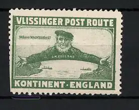 Reklamemarke Vlissinger Post Route, Kontinent England, Matrose der SM Zeeland