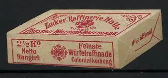 Reklamemarke Zucker-Raffinerie Halle, Feinste Würfelraffinade
