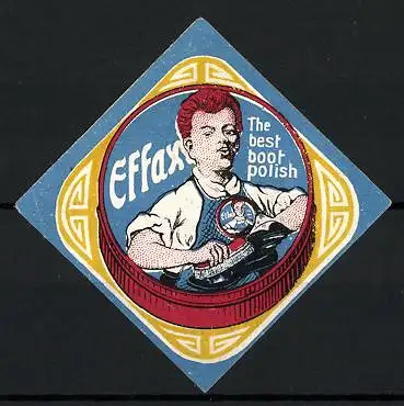 Reklamemarke Effax - best boot polish, Schuhputzer