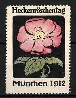 Reklamemarke München, Heckenröschentag 1912, Blume