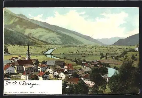 AK Bruck i. Pinzgau, Gesamtansicht mit Kirche