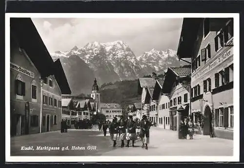 AK Kuchl, Marktgasse g. d. Hohen Göll