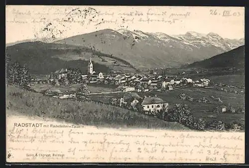 AK Radstadt, Panorama mit Radstädter Tauern