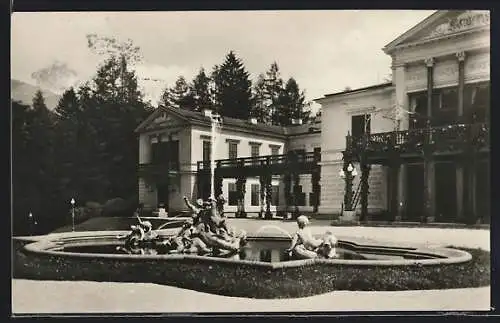 AK Bad Ischl, Kaiserliche Villa mit Springbrunnen