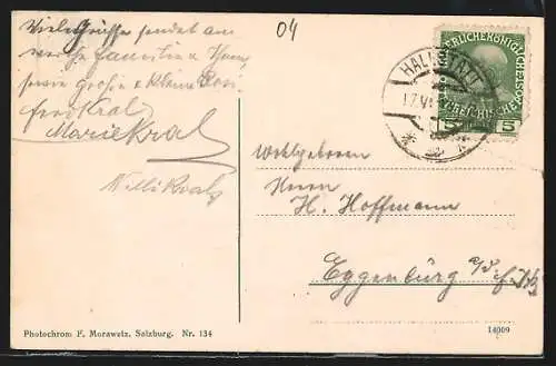 AK Hallstatt / Salzkammergut, Uferansicht mit Kirche