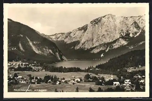 AK Alt-Aussee / Salzkammergut, Totale mit Gebirgswand