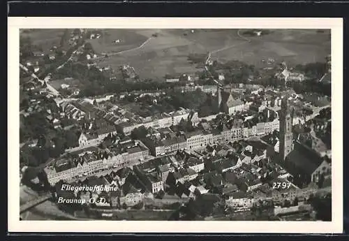 AK Braunau am Inn, Fliegeraufnahme, Teilansicht