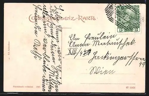 AK Braunau a. Inn, Blick zum Ort mit Bezirkshauptmannschaft u. Zollamt