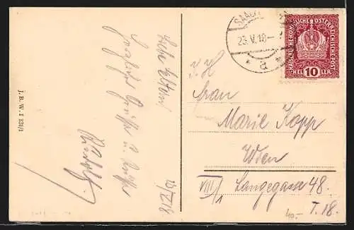 AK Saalfelden, Gesamtansicht mit Bergpanorama aus der Vogelschau