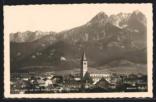 AK Saalfelden, Ortsansicht mit dem Breithorn Pinzgau