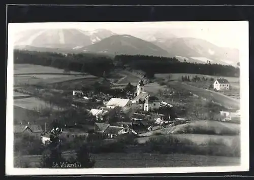 AK St. Valentin, Gesamtansicht mit Bergpanorama aus der Vogelschau