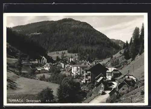 AK Turrach, Totalansicht mit Umgebung aus der Vogelschau, 1941