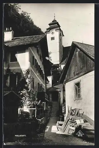 AK Hallstatt, Partie an der Kirche