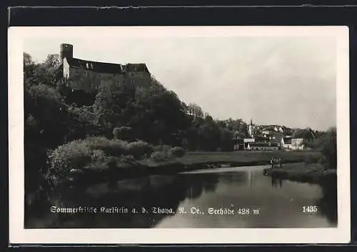 AK Karlstein a. d. Thana, Ortsansicht mit Burg