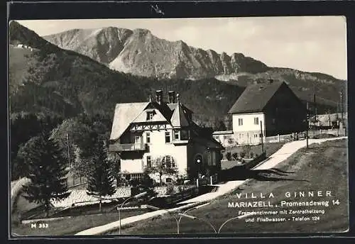 AK Mariazell, Pension Villa Ginner, Promenadeweg 14