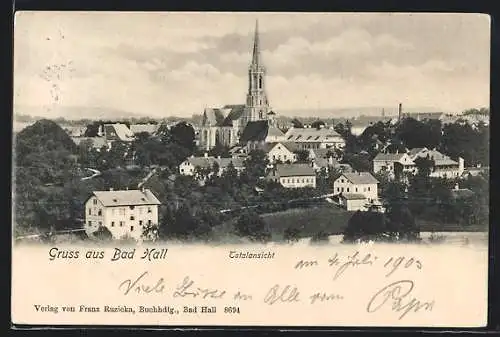 AK Bad Hall, Ortsansicht mit Kirche