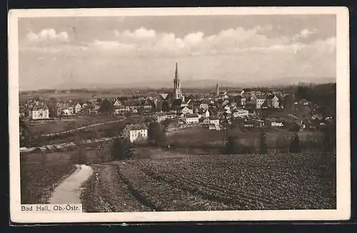 AK Bad Hall, Panoramablick von der Anhöhe aus gesehen