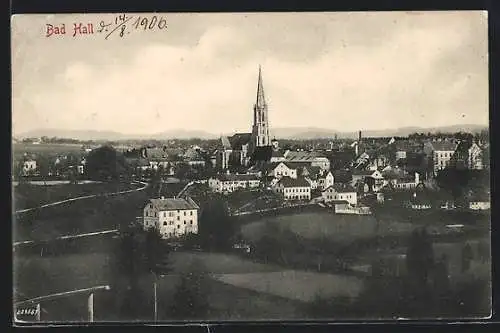 AK Bad Hall, Ortsansicht mit Kirche