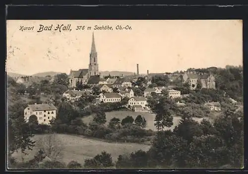 AK Bad Hall, Ortsansicht mit Kirche