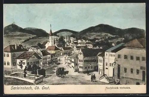 AK Sarleinsbach, Ortsansicht mit Strassenpartie
