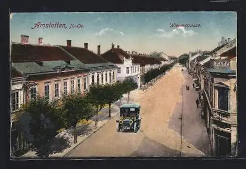 AK Amstetten, Wienerstrasse aus der Vogelschau