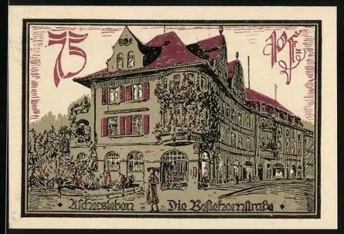 Notgeld Aschersleben 1921, 75 Pfennig, Bestehornstrasse