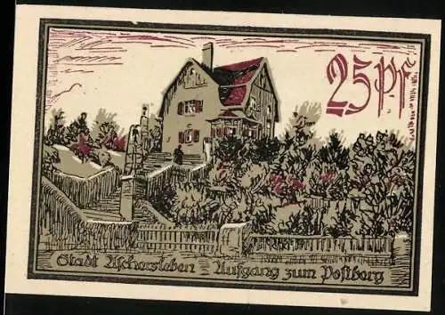 Notgeld Aschersleben 1921, 25 Pfennig, Aufgang zum Postberg