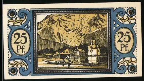 Notgeld Königsee 1921, 25 Pfennig, Ortspartie mit Kirche