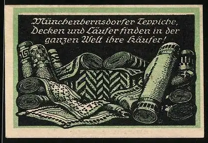 Notgeld Münchenbernsdorf, 10 Pfennig, Teppiche, Decken und Läufer