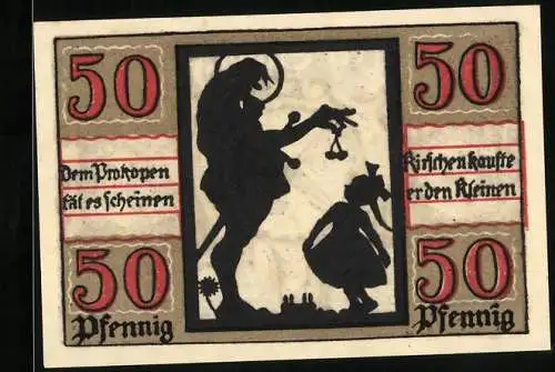 Notgeld Naumburg a. Saale 1920, 50 Pfennig, Kirschen für den Kleinen, Wappen